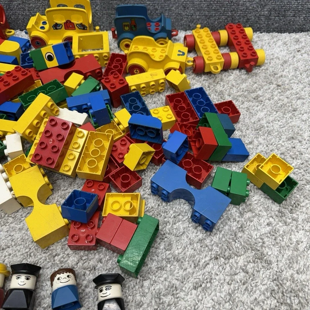 Vintage Lego Duplo bricks figures people horse vehicles huge lot (AS‎ IS READ)